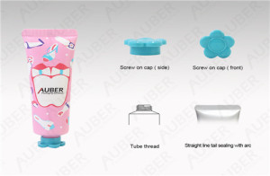 D30mm Pink Cosmetic Tube Packaging with Flower Cap
