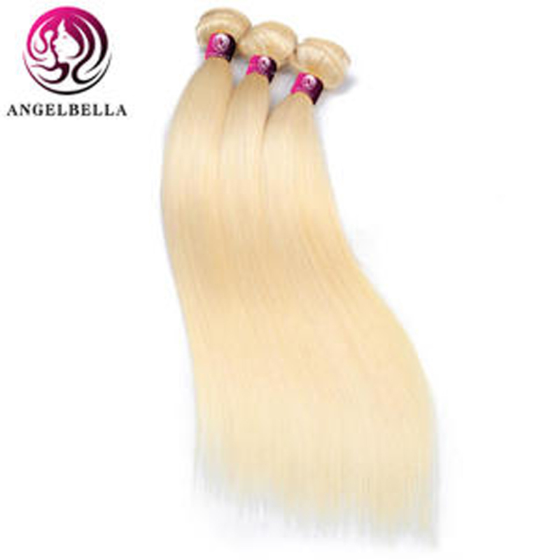 613# Blonde Remy Hair Bundle Weave 12-30 Inch Silk Straight Human Hair Weft Bundle Deals Wholesale 