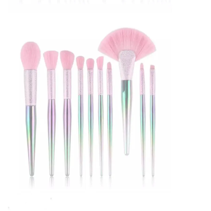 10PCS New Product Rainbow Crystal Makeup Brush