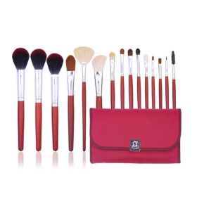 Hot Sell 15 PCS Wooden Handle Red Handle Makeup Brush