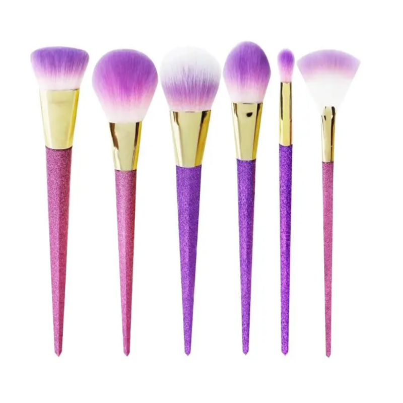 6 PCS Glitter Colorful Makeup Brush