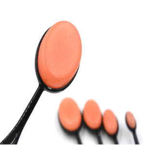 Multi Color Oval Silicone Toothbrush Makeup Sponge with Handle