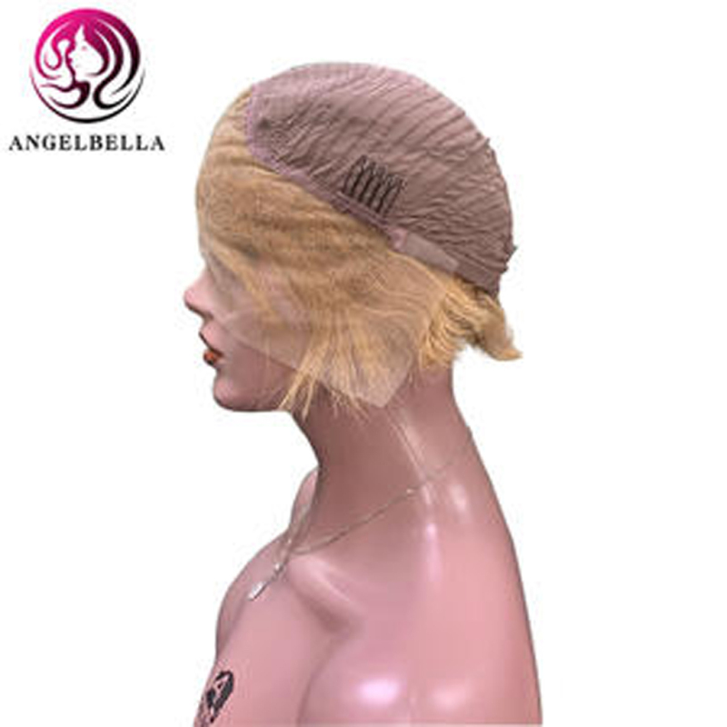 Wholesale Short Human Hair Lace Front Wigs 27# Light Brown Remy Hair Front Lace Wigs for Women Summer Wear