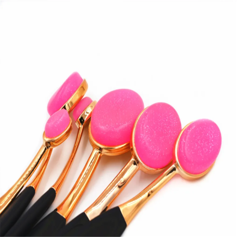 Multi Color Oval Silicone Toothbrush Makeup Sponge with Handle