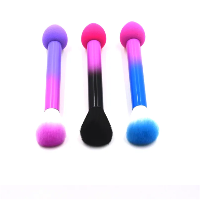 Double Ended Synthetic Cosmetic Sponge Brush for Liquid Cream