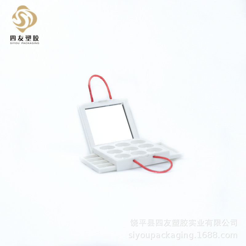 Siyou s760 Manufacturer customized square double square with mirror powder box with red rope powder for empty box packaging material