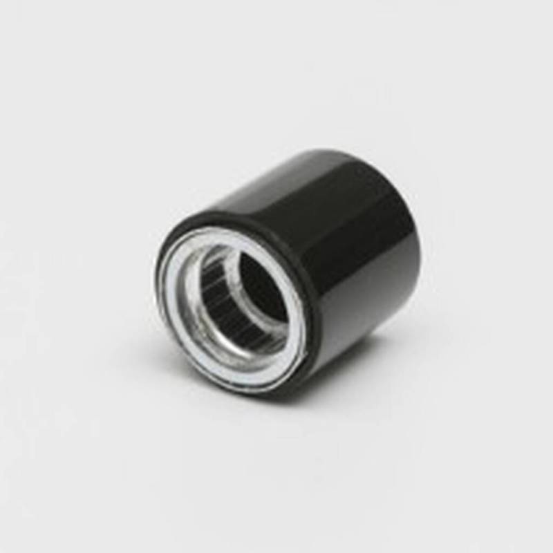 High quality add weight aluminum bottle cap FEA15 magnetic black perfume cap with silver collar 