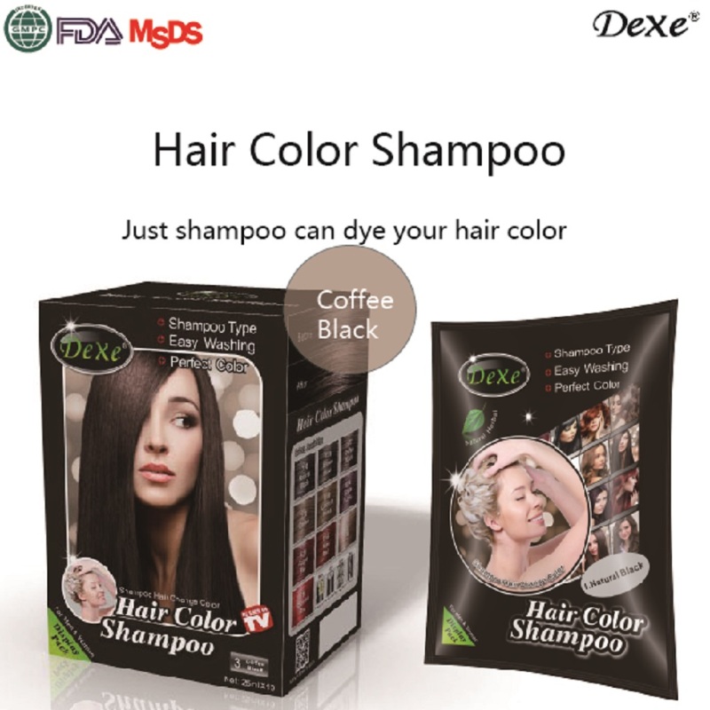 A New Natural Wash Ginseng Best Quality Instant Black and Lasting Hair Dye Shampoo 