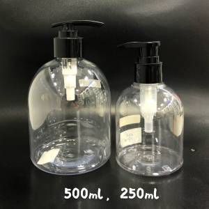 PET clear gel bottle/hand wash bottle/bottle with emulsion pump