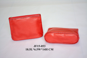 Die-cut Pattern PU T Shape Toiletry Bag w/ Zipper Closure