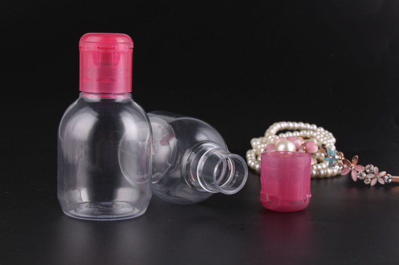 Remover bottle 100ml PET plastic bottle with plastic cap cosmetic packaging bottle