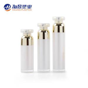 Good quality fancy double wall 50ml 100ml lotion airless empty acrylic luxury white bottle 