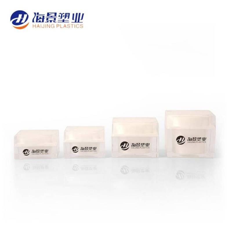 Fashion plastic packaging clear empty square acrylic cosmetic jar container for cream 