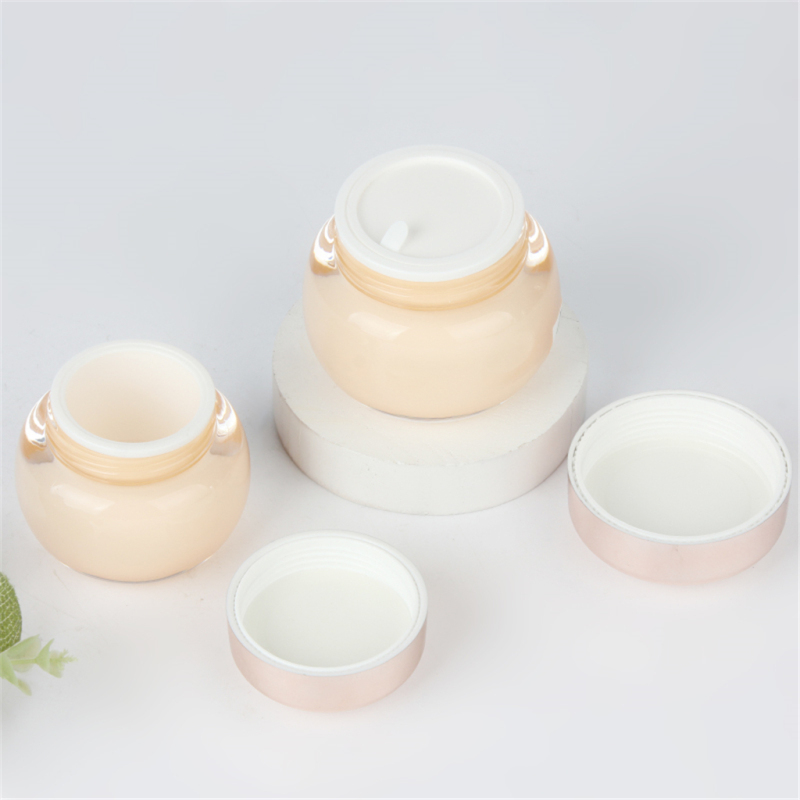 30g 50g acrylic cosmetic skin care cream jar in stock light yellow with rose gold cap