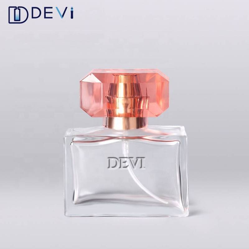 30ml~100ml Special Designed Artistic Cap Glass Perfume Bottle
