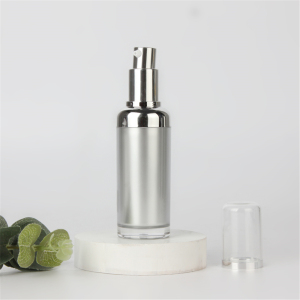30ml acrylic silver lotion bottle with pump for cosmetic serum in stock