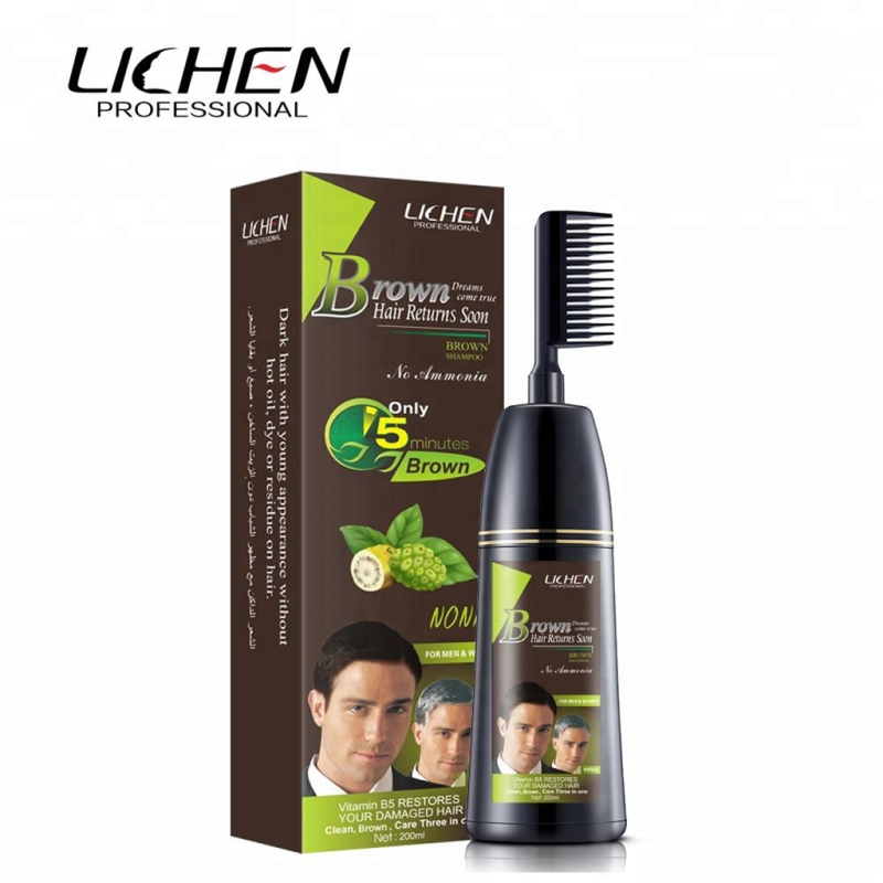 Natural herbal extract fast hair dye magic black hair combs with liquid 