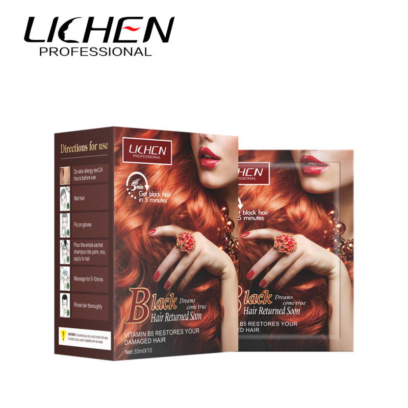 Customized hair color shampoo home use high quality best seller natural black long-lasting fast dyeing 5 mins 