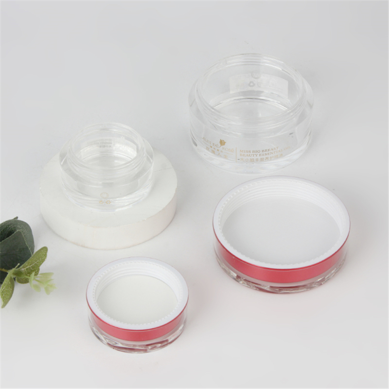 15g 100g red color round acrylic cream jar with rose cap 