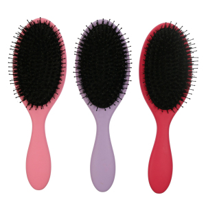 Material ABS oval design porcupine boar bristle paddle and cushion hair brush We have three size for this oval brush