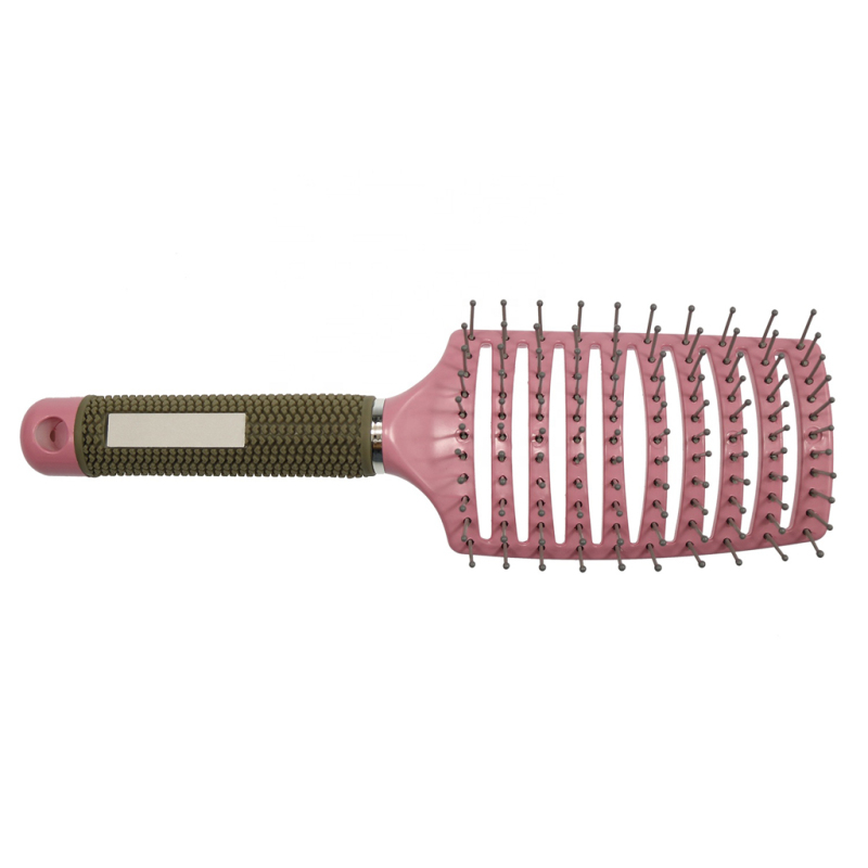 Add to CompareShare professional plastic heat resistance single nylon curved plastic hair brush 