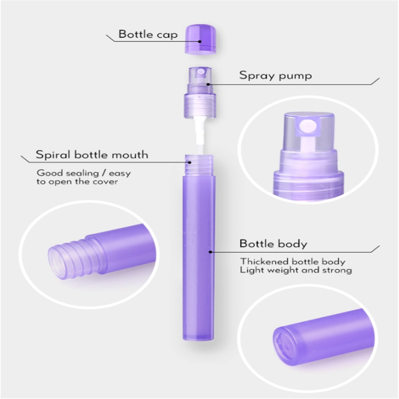 10ml Plastic cosmetic packing clear PP hand sanitizer spray pen shape bottle 
