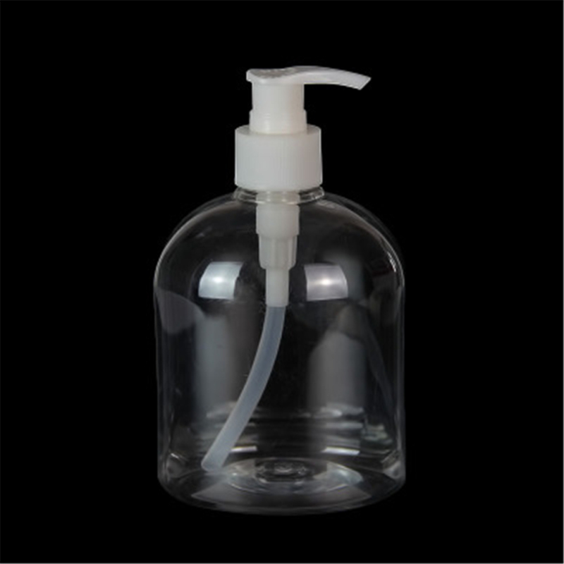 250ml 300ml 500ml China factory wholesale stocked clear PET hand gel liquid lotion pump bottle 