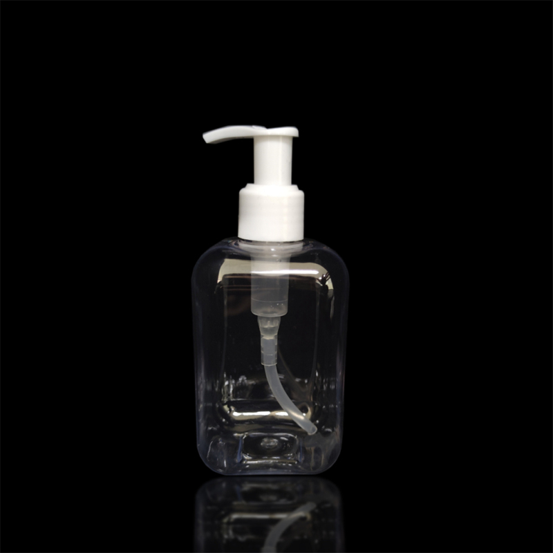 250ml 300ml 500ml China factory wholesale stocked clear PET hand gel liquid lotion pump bottle 
