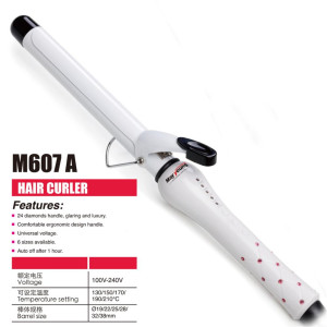 M607A Professional hair curling iron with diamond handle