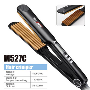 LCD 1.5" Professional MCH Ceramic Coating Hair Crimper Gaufre Hair Iron Zigzag Waver Volumizer 