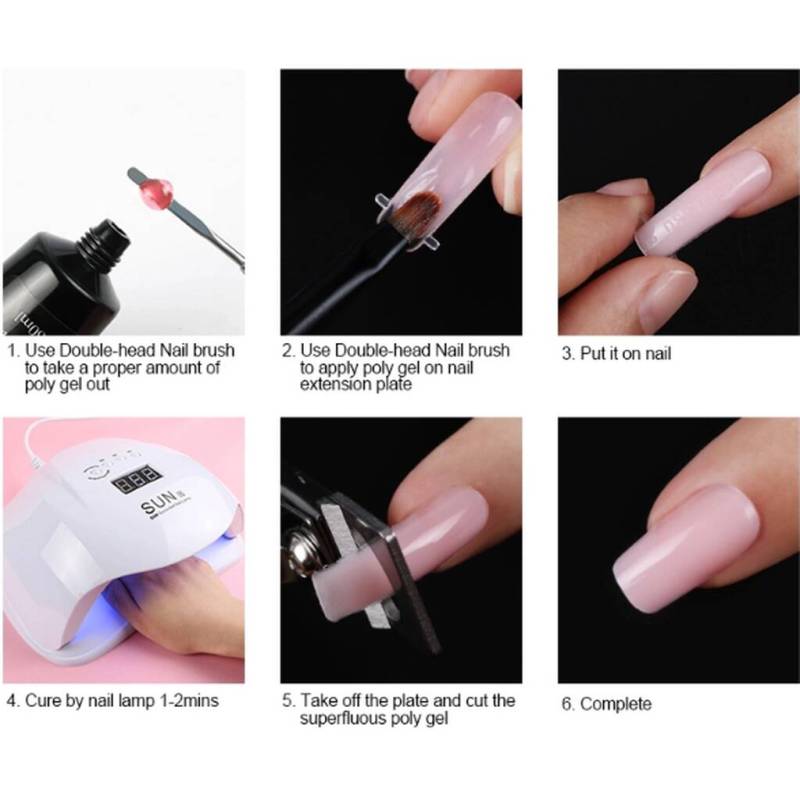 Mutil-fuctional UV gel acrylic builder nail Poly Gel Double head nail brush Durables UV gel pen Professional manicure 