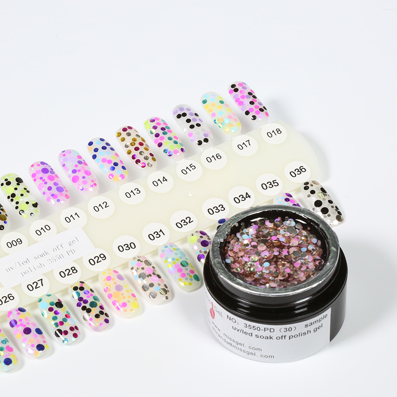 Missgel china wholesale customize logo soak off polka dot uv nail gel polish 
