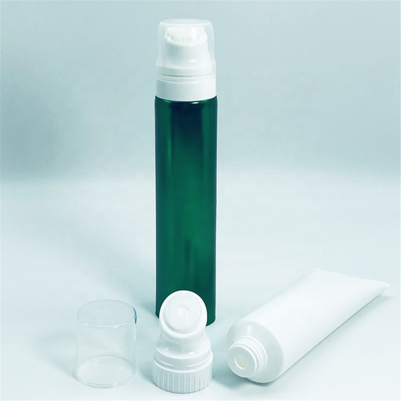 100ML Capacity Cosmetic Slanted Silicon Brush Round Hot Stamoing Plastic Tube For Face Wash Face Cleanser 