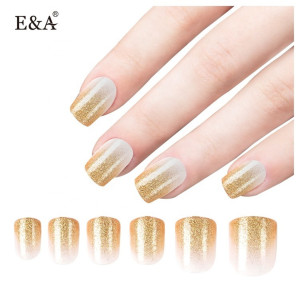 Different styles of curved nail tips full cover metallic nail tips 