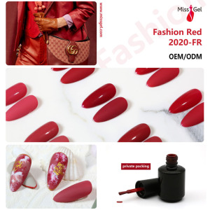 Missgel your logo professional salon red color series nail gel polish 2020-FR
