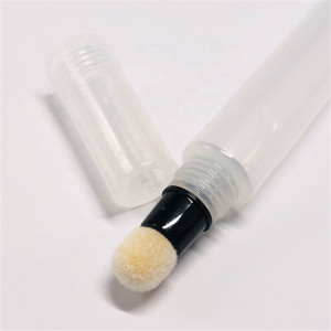 Soft Clear Squeeze Cosmetic Plastic Tube Packaging For Lip Gloss With Flocking Applicator 