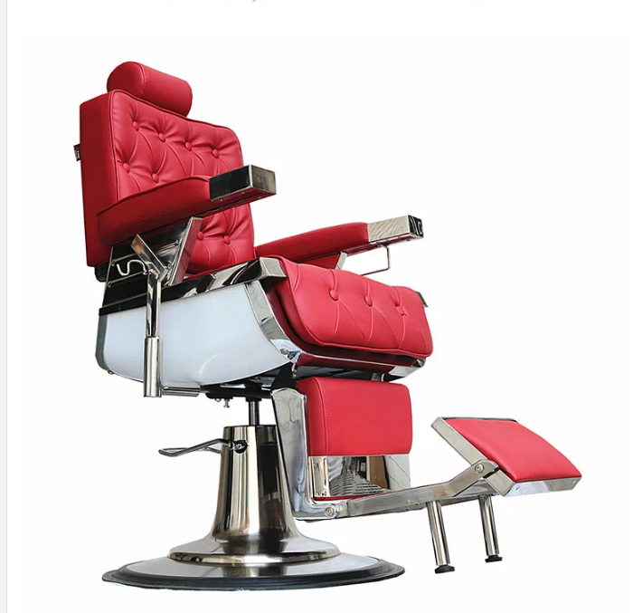 Hot Sale Salon Furniture Luxury Heavy Duty Hair Salon Chair Red Vintage Classic Barber Chair 