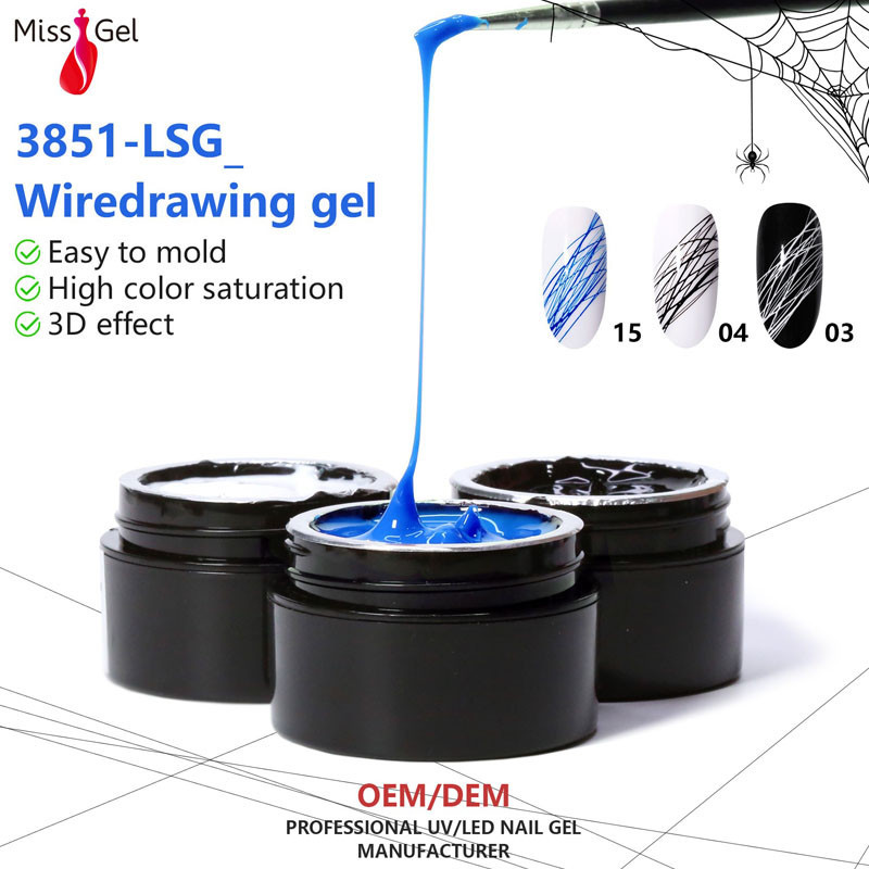 Missgel oem private label nail art color painting gel wiredrawing line drawing spider gel 