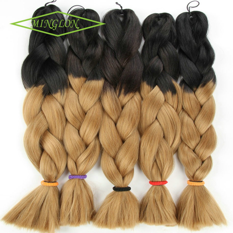 Wholesale Jumbo Braid Hair Products Synthetic Jumbo Braiding Hair Ombre Two Tone Color 