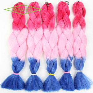 Mambo Twist Braid Ombre Three Tone Color Synthetic Braiding Hair Extensions 
