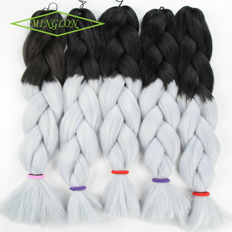 Wholesale Jumbo Braid Hair Products Synthetic Jumbo Braiding Hair Ombre Two Tone Color 