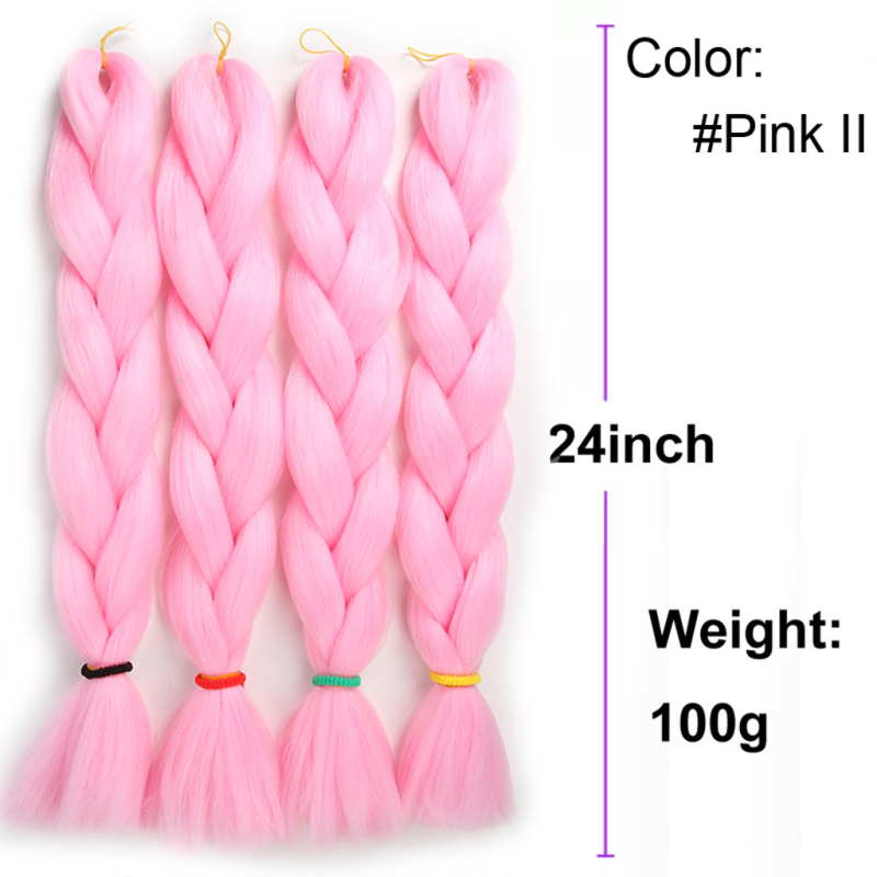 Braiding Hair Synthetic Jumbo Braiding Hair Pure Color 24inch 100g/pc Synthetic Hair extensions 