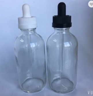 MEDICINE GLASS BOTTLES, 30ML 1 OZ CLEAR BOSTON ROUND GLASS BOTTLE With NASAL SPRAYER CAP FAST DELIVERY