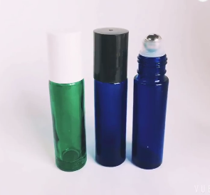 Colorful 10ml Cobalt Blue Glass Bottle with Glass Roll On Ball for Essential Oil,Aromatherapy,Perfumes 