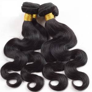 Best Sell 100% Pure Brazilian Black Body Wave Bundles Human hair Weft Extension For Women 