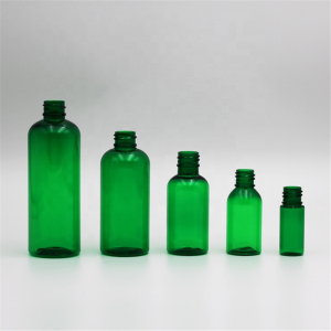 Luxury Cosmetic Packaging Green Tint Plastic PET Bottles for Body Lotion 