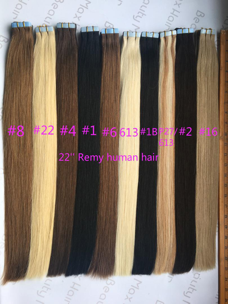 double drawn PU Injected hair Skin weft Tape hair Extension virgin cuticle hair remy cuticle balayage color 