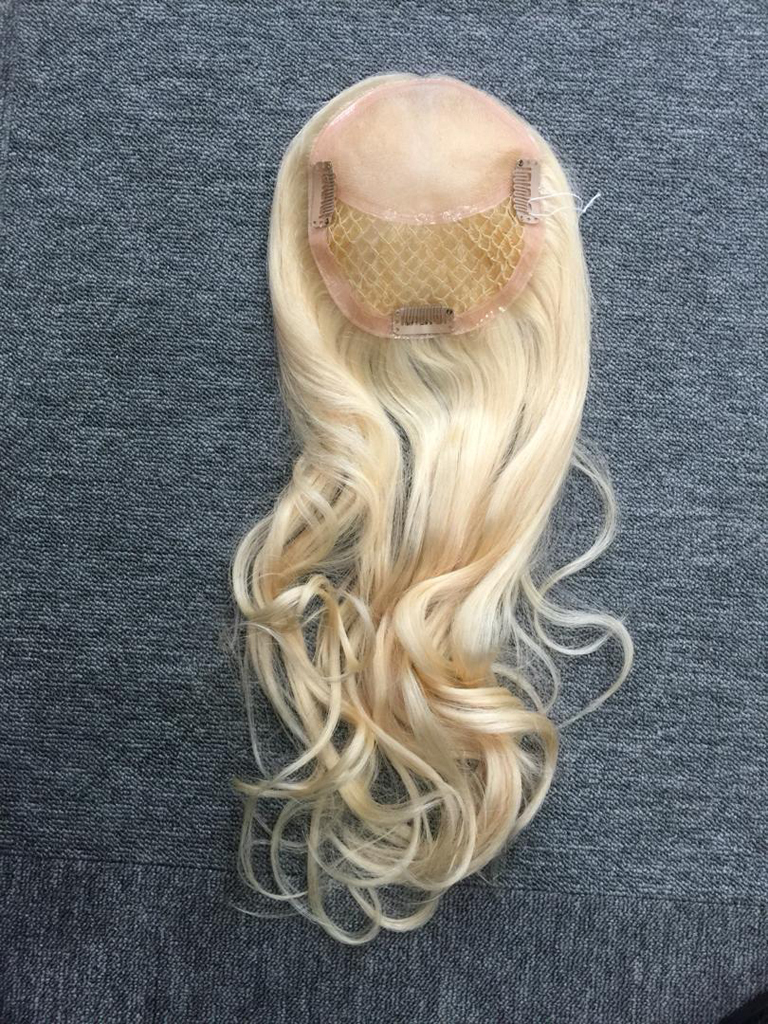 Fishnet Hair Topper Platinum Blonde Color 