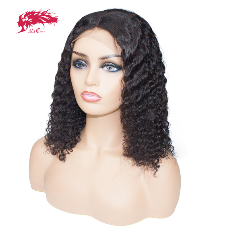 Ali Queen Human Hair Water Wave Bob wig, 8 10 12 14 water wave curly short bob wig 