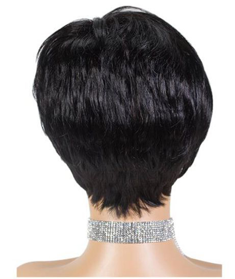 Ali Queen 100% human hair pixie cut wigs for black women, pixie cut straight human hair wigs 